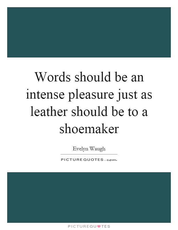Words should be an intense pleasure just as leather should be to a shoemaker Picture Quote #1