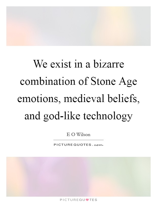 We exist in a bizarre combination of Stone Age emotions, medieval beliefs, and god-like technology Picture Quote #1