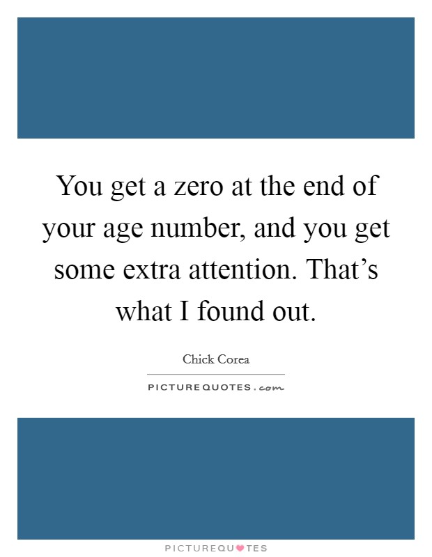 You get a zero at the end of your age number, and you get some extra attention. That's what I found out. Picture Quote #1