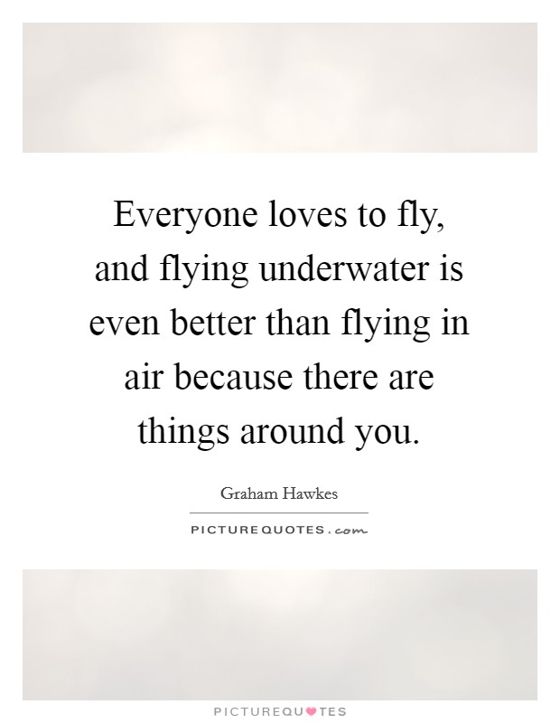 Everyone loves to fly, and flying underwater is even better than flying in air because there are things around you. Picture Quote #1