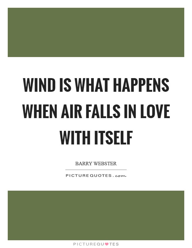 Wind is what happens when air falls in love with itself Picture Quote #1