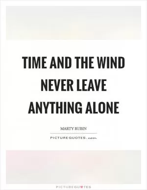 Time and the wind never leave anything alone Picture Quote #1