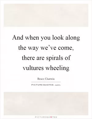 And when you look along the way we’ve come, there are spirals of vultures wheeling Picture Quote #1
