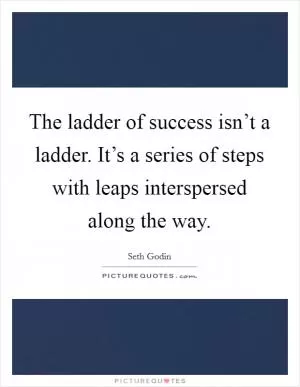 The ladder of success isn’t a ladder. It’s a series of steps with leaps interspersed along the way Picture Quote #1