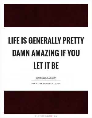 Life is generally pretty damn amazing if you let it be Picture Quote #1