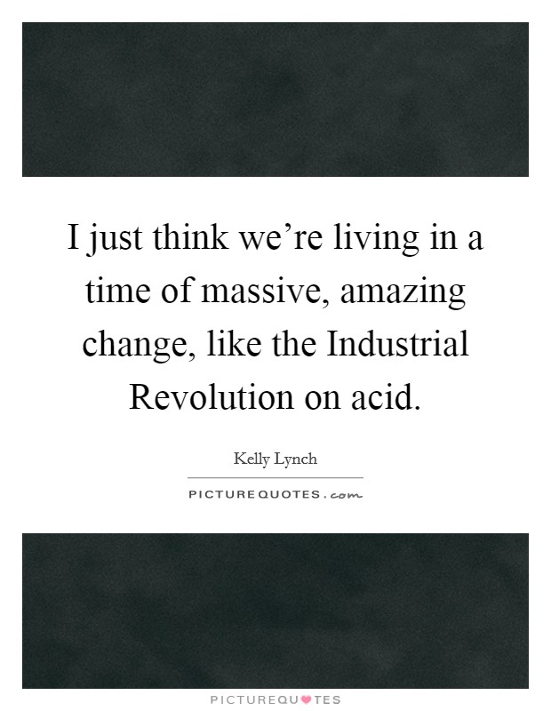 I just think we're living in a time of massive, amazing change, like the Industrial Revolution on acid. Picture Quote #1