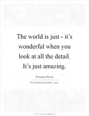 The world is just - it’s wonderful when you look at all the detail. It’s just amazing Picture Quote #1