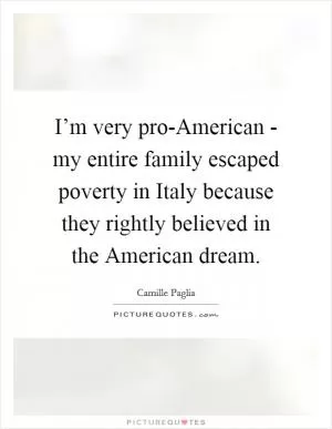 I’m very pro-American - my entire family escaped poverty in Italy because they rightly believed in the American dream Picture Quote #1