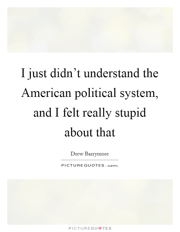 I just didn't understand the American political system, and I felt really stupid about that Picture Quote #1