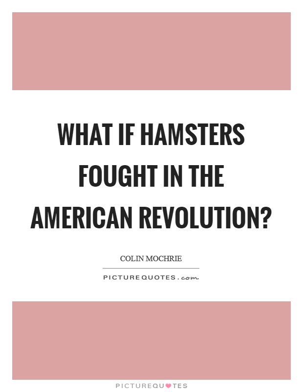 What if hamsters fought in the American Revolution? Picture Quote #1