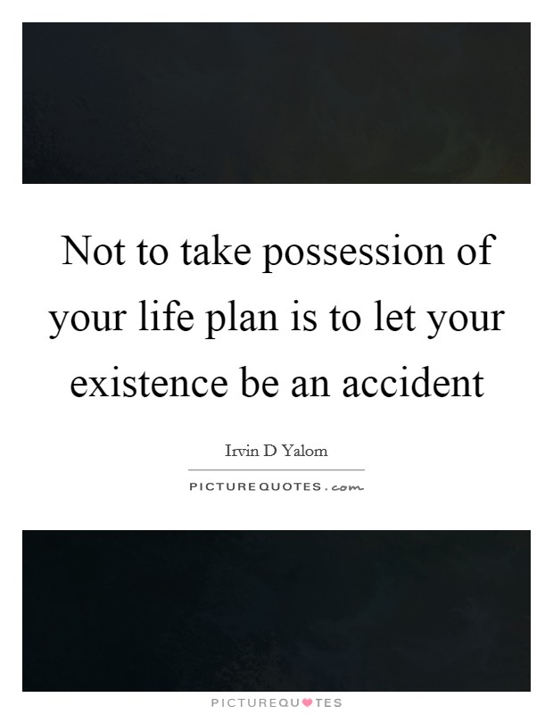 Not to take possession of your life plan is to let your existence be an accident Picture Quote #1