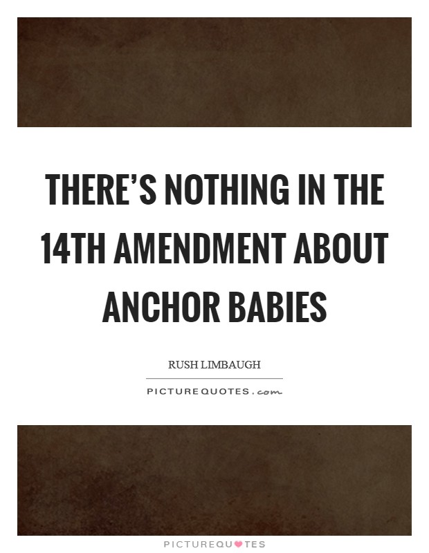 There’s nothing in the 14th Amendment about anchor babies Picture Quote #1