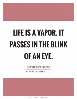 Life is a vapor. It passes in the blink of an eye Picture Quote #1