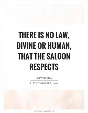 There is no law, divine or human, that the saloon respects Picture Quote #1