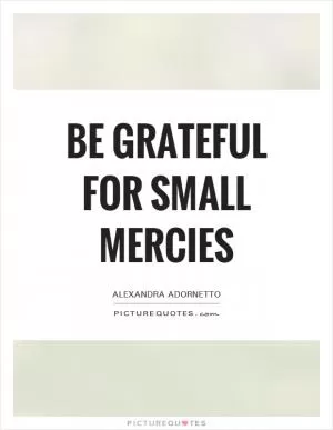 Be grateful for small mercies Picture Quote #1