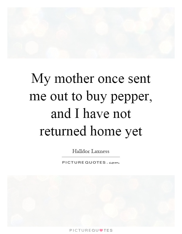 My mother once sent me out to buy pepper, and I have not returned home yet Picture Quote #1