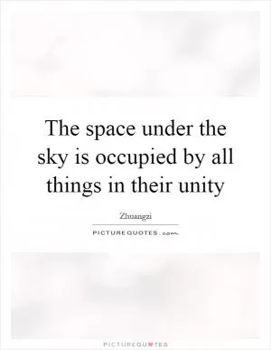 The space under the sky is occupied by all things in their unity Picture Quote #1