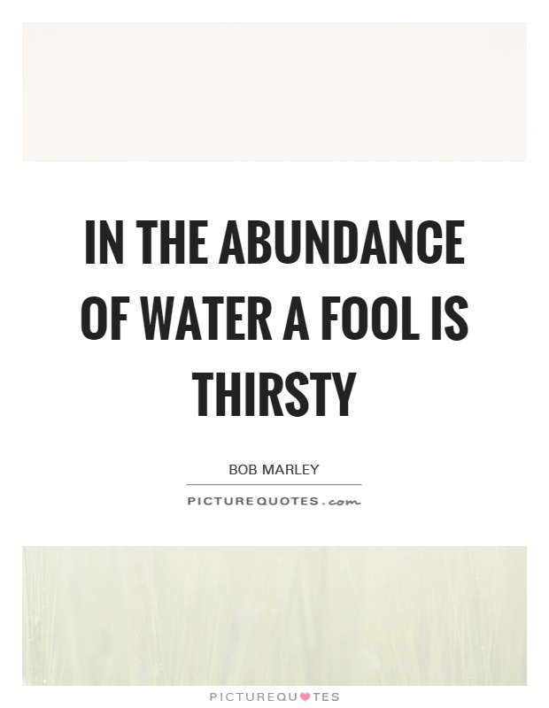 In the abundance of water a fool is thirsty Picture Quote #1