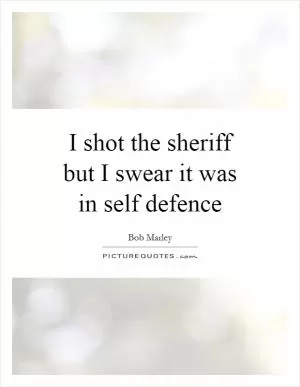 I shot the sheriff but I swear it was in self defence Picture Quote #1