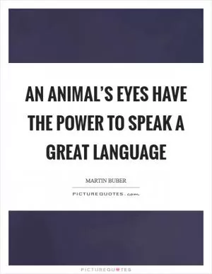 An animal’s eyes have the power to speak a great language Picture Quote #1