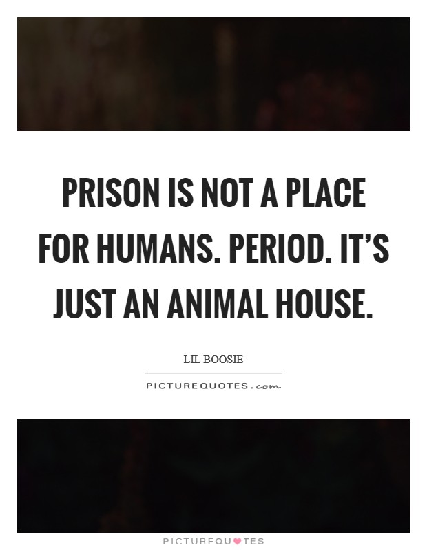 Prison is not a place for humans. Period. It's just an animal house. Picture Quote #1