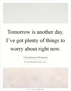 Tomorrow is another day. I’ve got plenty of things to worry about right now Picture Quote #1