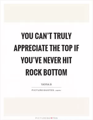 You can’t truly appreciate the top if you’ve never hit rock bottom Picture Quote #1