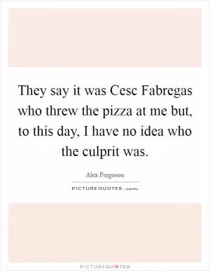 They say it was Cesc Fabregas who threw the pizza at me but, to this day, I have no idea who the culprit was Picture Quote #1