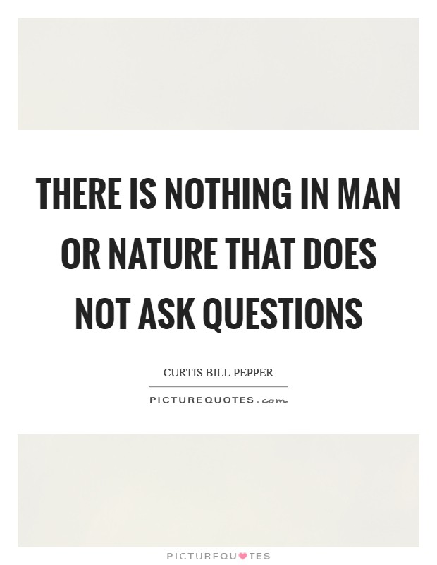 There is nothing in man or nature that does not ask questions Picture Quote #1