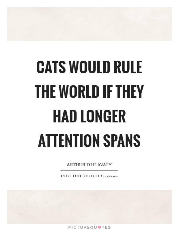Cats would rule the world if they had longer attention spans Picture Quote #1