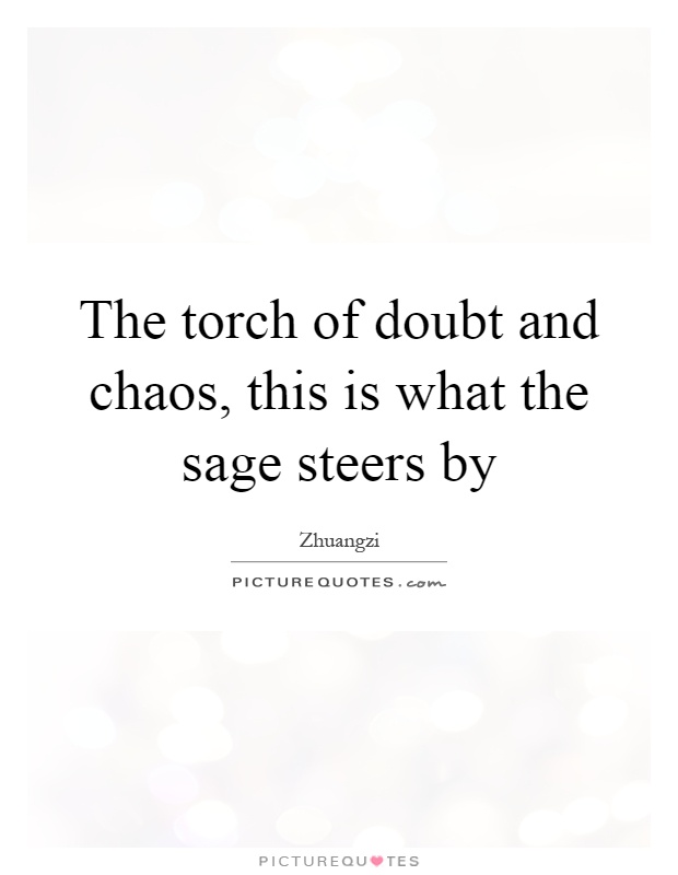 The torch of doubt and chaos, this is what the sage steers by Picture Quote #1