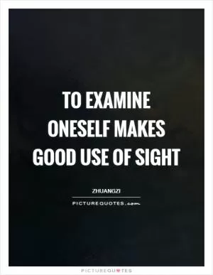 To examine oneself makes good use of sight Picture Quote #1
