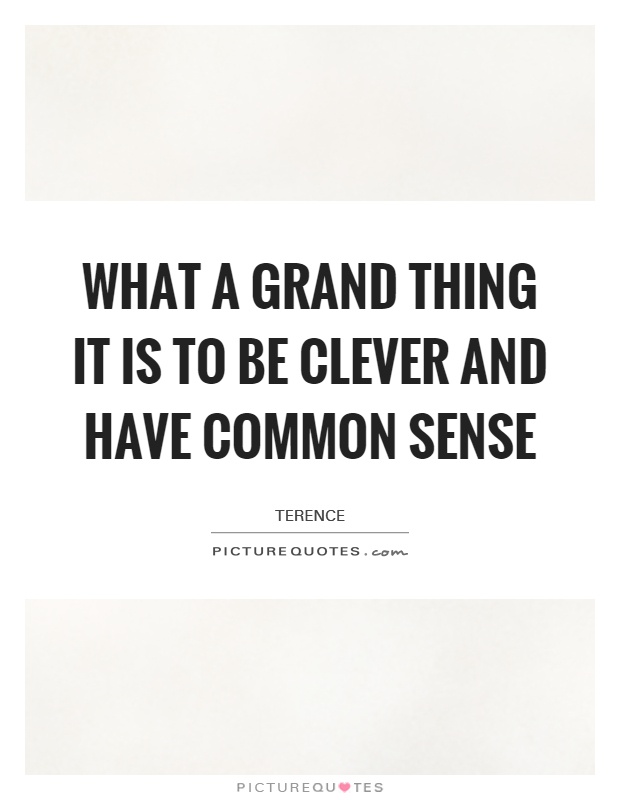 What a grand thing it is to be clever and have common sense Picture Quote #1