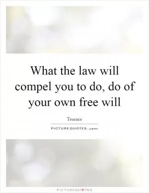 What the law will compel you to do, do of your own free will Picture Quote #1