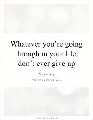 Whatever you’re going through in your life, don’t ever give up Picture Quote #1