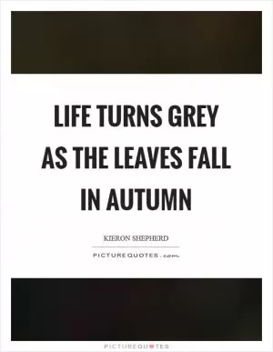 Life turns grey as the leaves fall in Autumn Picture Quote #1