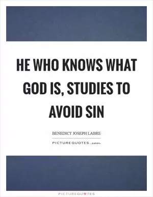 He who knows what God is, studies to avoid sin Picture Quote #1