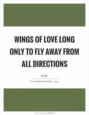 Wings of Love long only to fly away from all directions Picture Quote #1