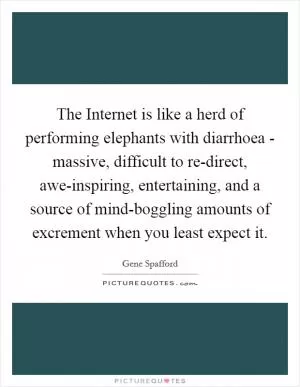 The Internet is like a herd of performing elephants with diarrhoea - massive, difficult to re-direct, awe-inspiring, entertaining, and a source of mind-boggling amounts of excrement when you least expect it Picture Quote #1