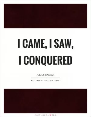 I came, I saw, I conquered Picture Quote #1