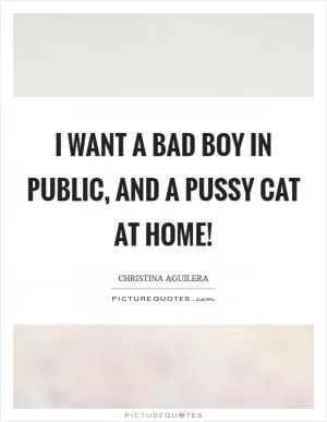 I want a bad boy in public, and a pussy cat at home! Picture Quote #1