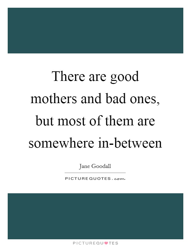 There are good mothers and bad ones, but most of them are somewhere in-between Picture Quote #1