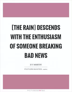 [The rain] descends with the enthusiasm of someone breaking bad news Picture Quote #1