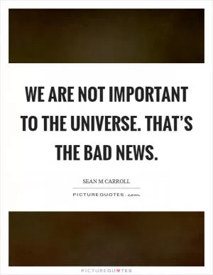 We are not important to the universe. That’s the bad news Picture Quote #1