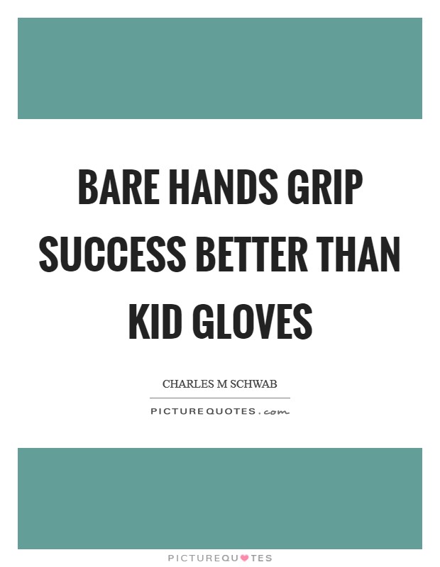 Bare hands grip success better than kid gloves Picture Quote #1