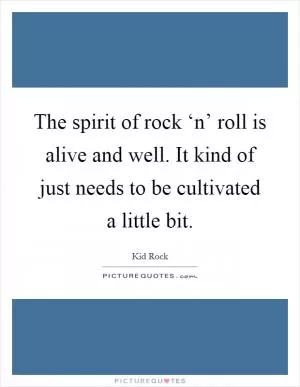The spirit of rock ‘n’ roll is alive and well. It kind of just needs to be cultivated a little bit Picture Quote #1