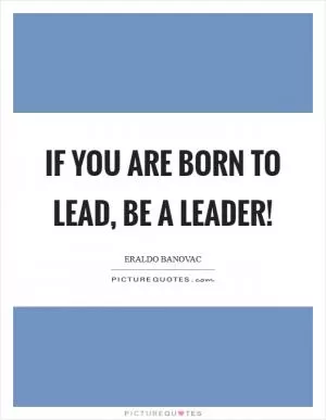 If you are born to lead, be a leader! Picture Quote #1