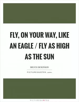 Fly, on your way, like an eagle / Fly as high as the Sun Picture Quote #1