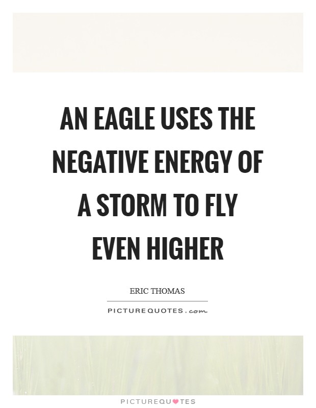 An eagle uses the negative energy of a storm to fly even higher Picture Quote #1