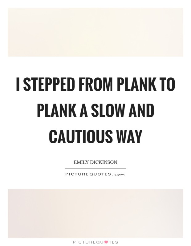 I stepped from Plank to Plank A slow and cautious way Picture Quote #1
